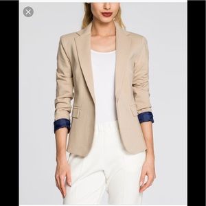 🤳 Lord&taylor beige one button blazer NWT M